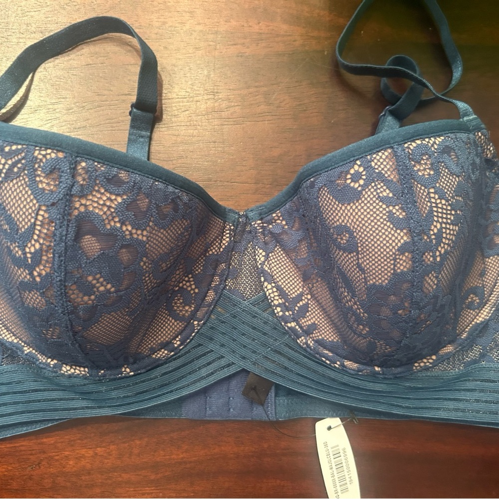 Adore Me Navy Lace Bra